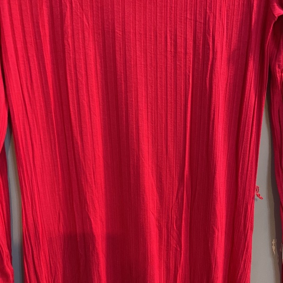 Hot Pink Zara Midi Dress, fit and flare, size M wide ribbed - Picture 4 of 6